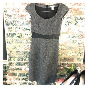 H&M Tweed Cap-sleeve Midi Dress